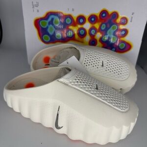 New Nike Mind 001 Pregame Mules Slides Womens Sz 8 White Sail HQ4309-100 New